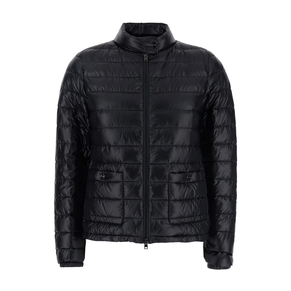 Herno Women's Black Winter Jackets, M, Quilted Down Jacket With Raised Collar
