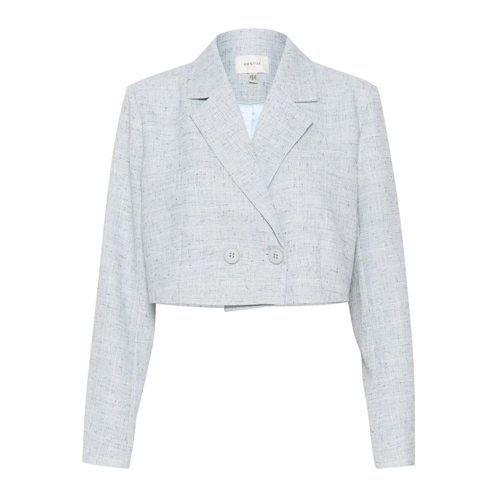 Gestuz Blauw Multi Melange Blazer Jas Blue Dames