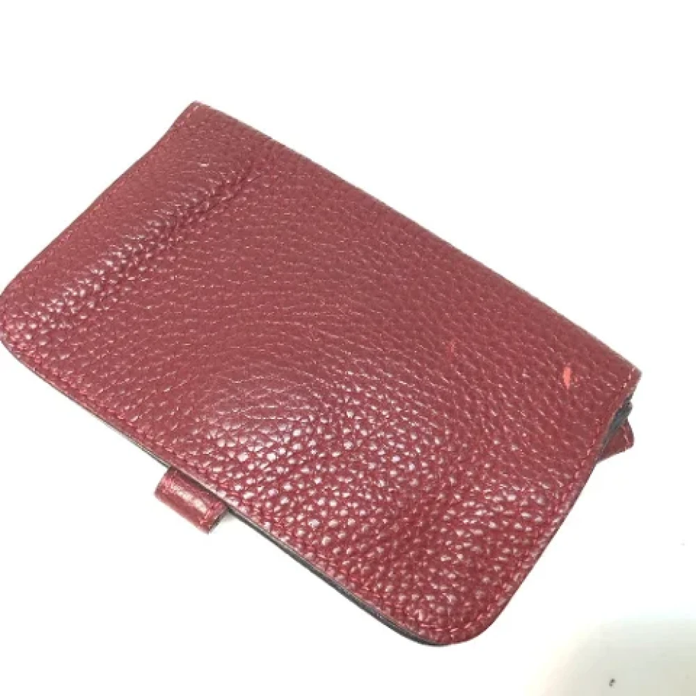 Hermès Vintage Pre-owned Leather wallets Red Dames