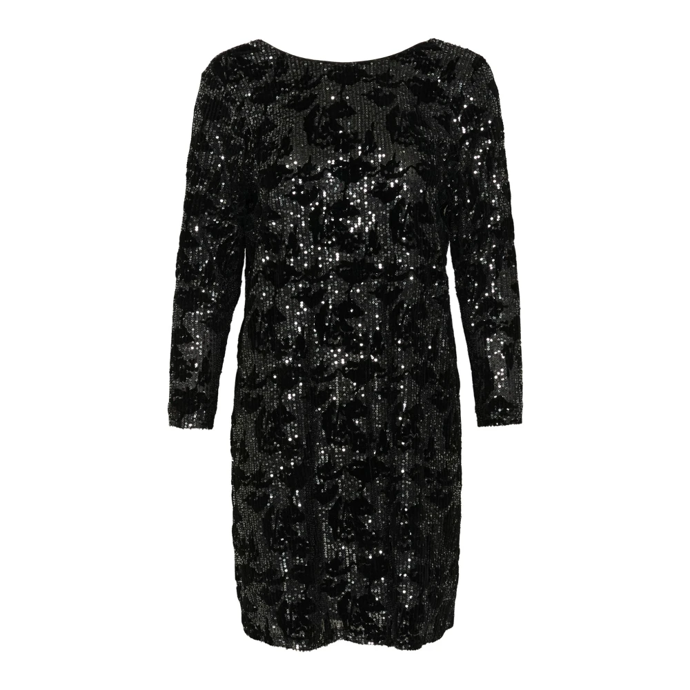 Kaffe Pailletjurk Zwart Donker Zilver Black Dames