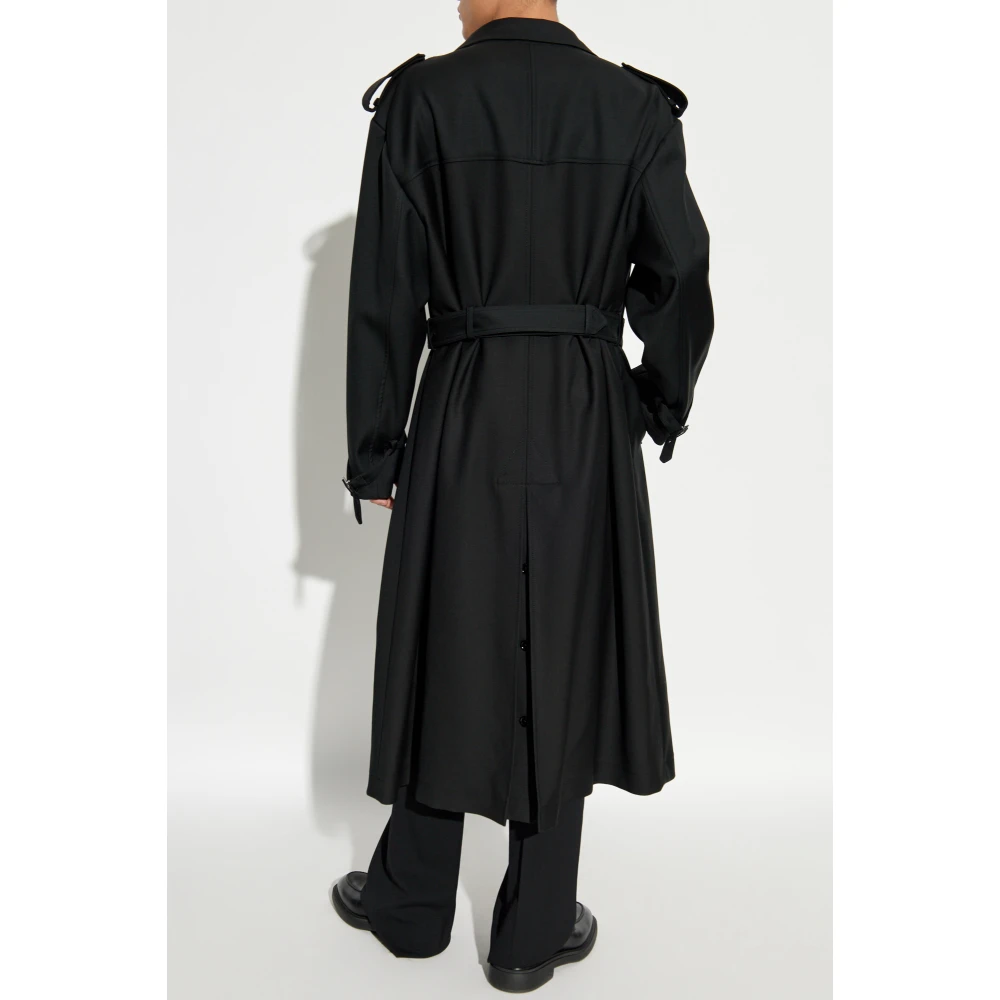 Dolce & Gabbana Dubbelrijige trenchcoat Black Heren
