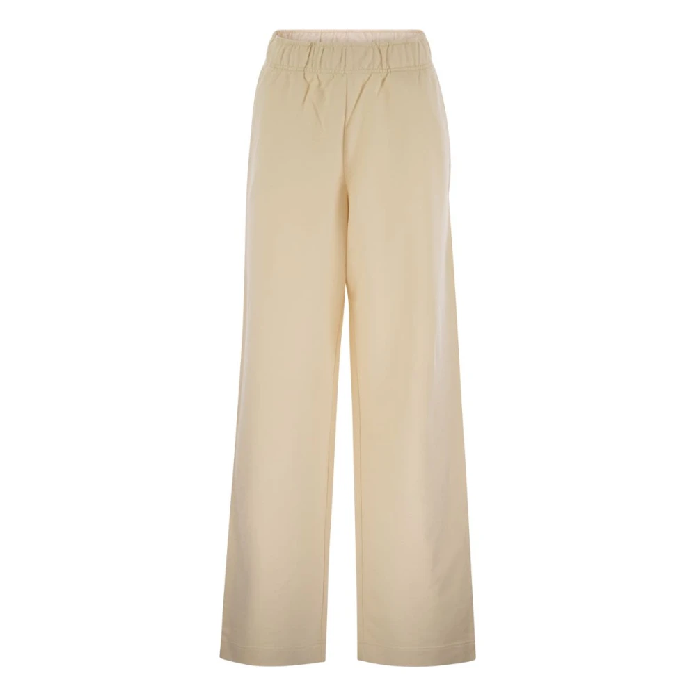 Moncler Men's Beige Straight-Cut Wide-Leg Sport Trousers - Wide Trousers - M - Trousers