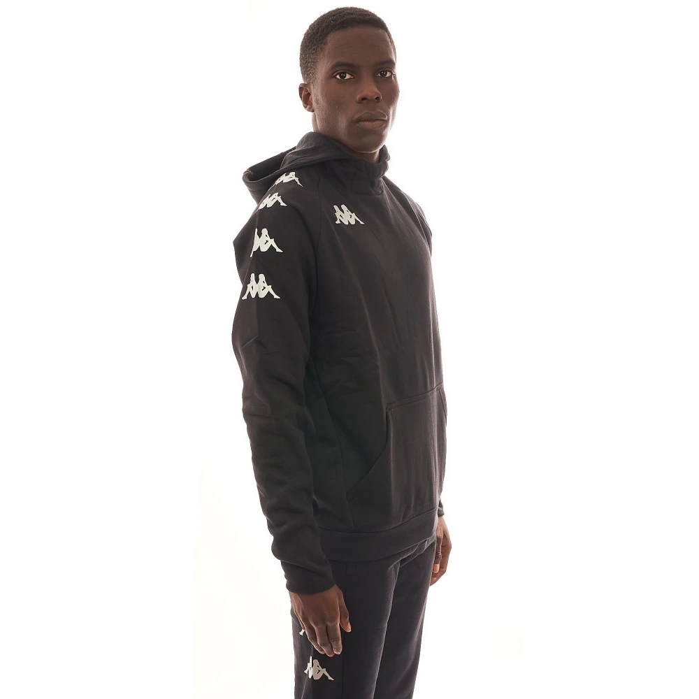 Kappa Zwarte hoodie met bedrukt logo Black Heren