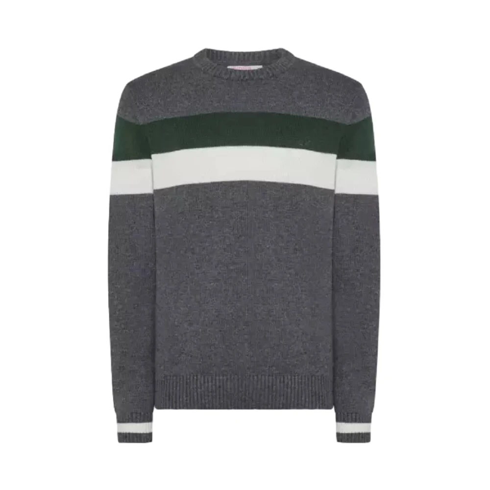 Sun68 Men's Gray Round-Neck Knitwear, L, Round-Neck Knitwear