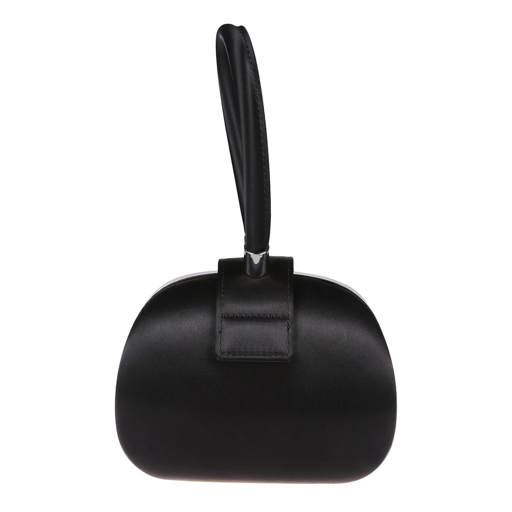 Self Portrait Satin Top Handvat Clutch Tas Black Dames