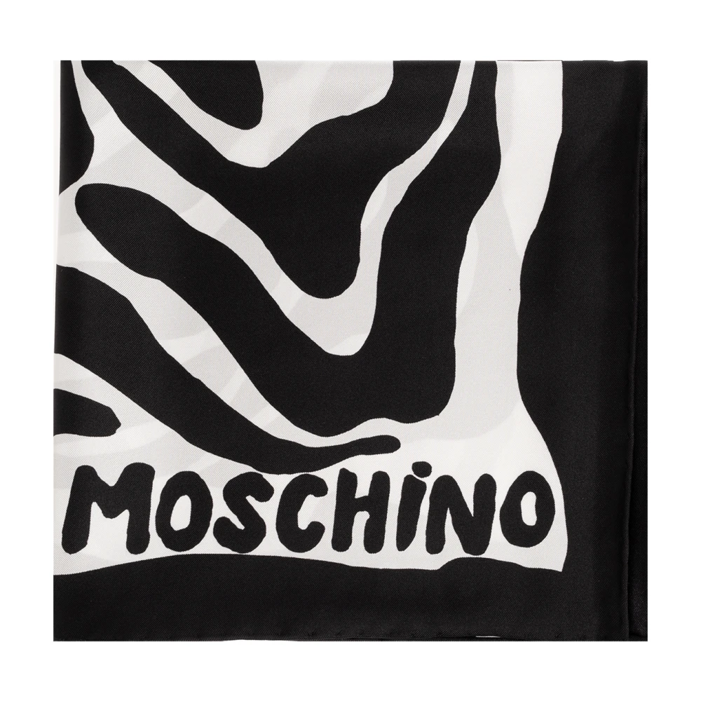 Moschino Zijden sjaal Black Unisex