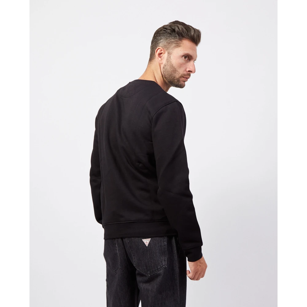 Guess Zwarte Crewneck Sweater Black Heren