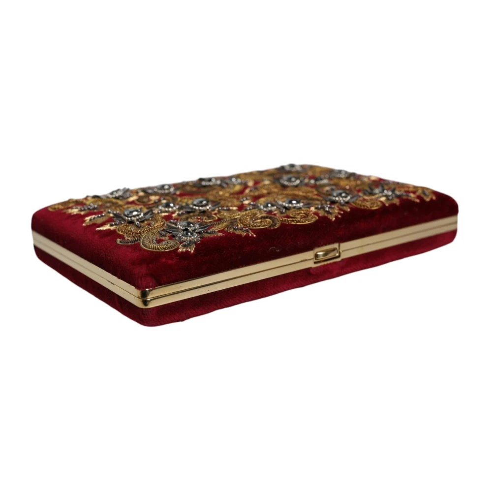 Dolce & Gabbana Barok Kristal Fluweel Clutch Multicolor Dames