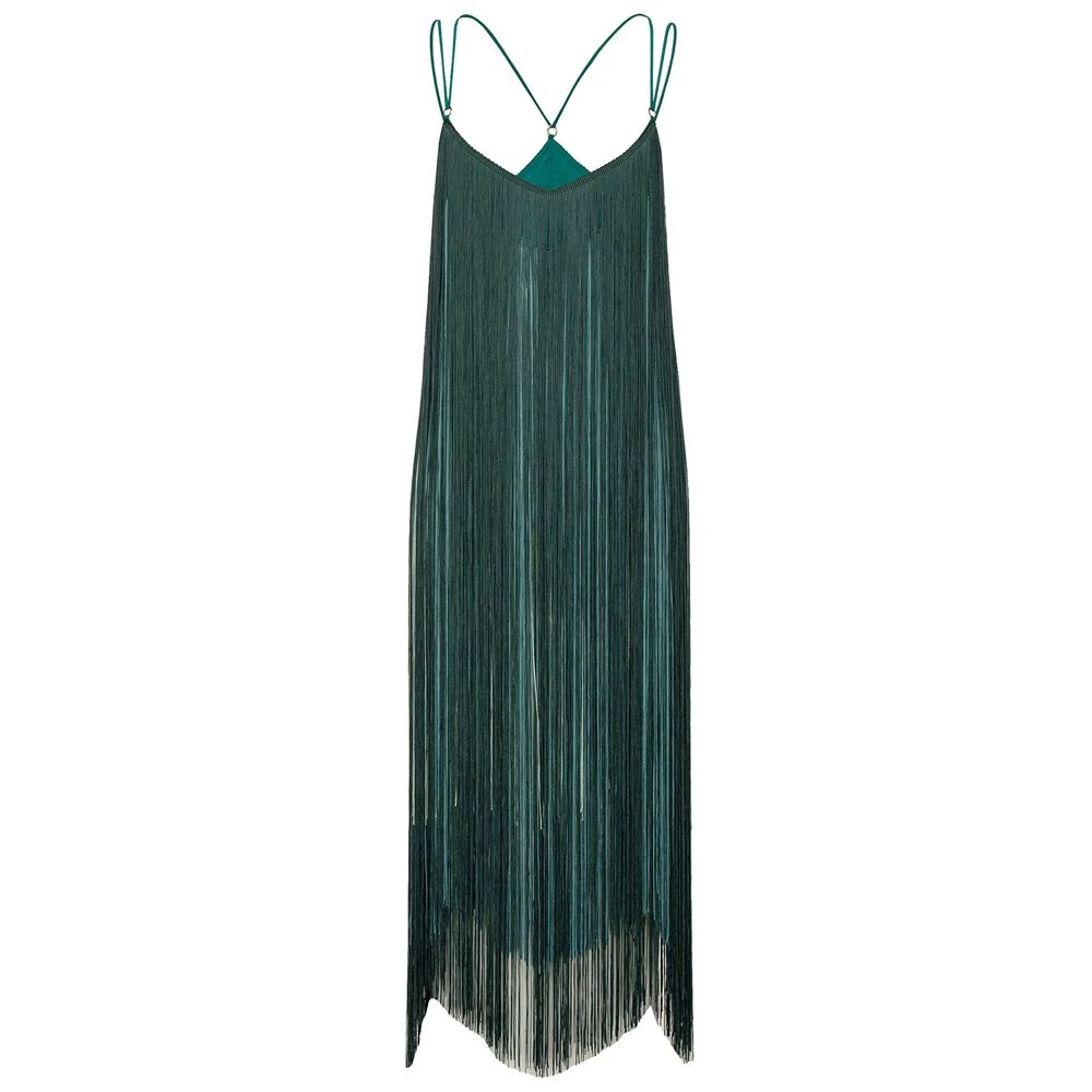 pinko Groene Franje Jurk Green Dames