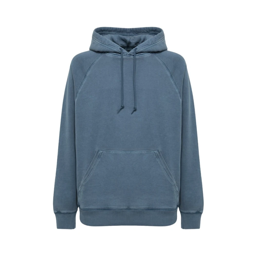 Carhartt WIP Effen Kleur Katoenen Hoodie voor Mannen Blue Heren