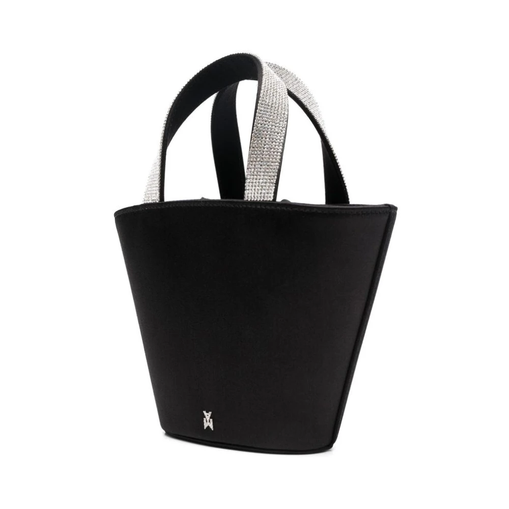 Amina Muaddi Mini tasje met kristallen versiering en handvatten Black Dames