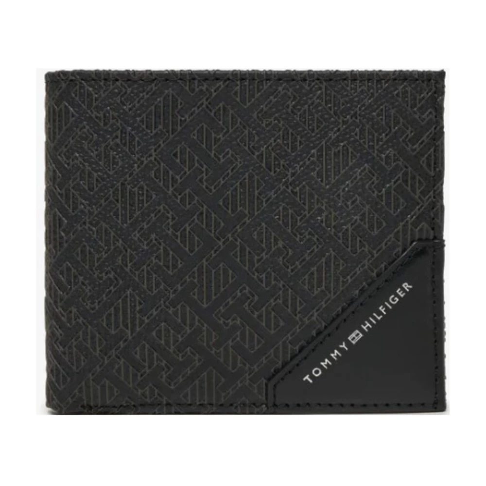Tommy Hilfiger Heren Monogram Portemonnee met Muntvak Black Heren
