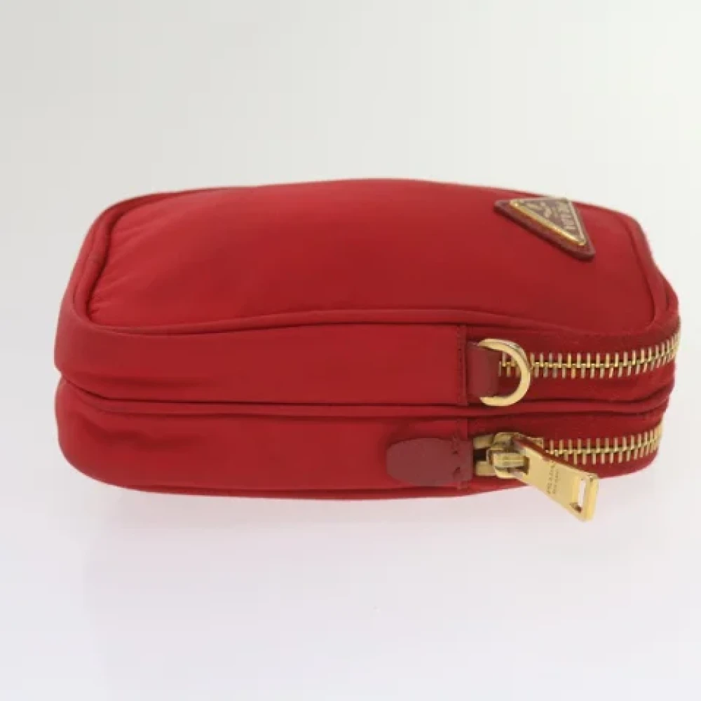 Prada Vintage Pre-owned Nylon pouches Red Dames