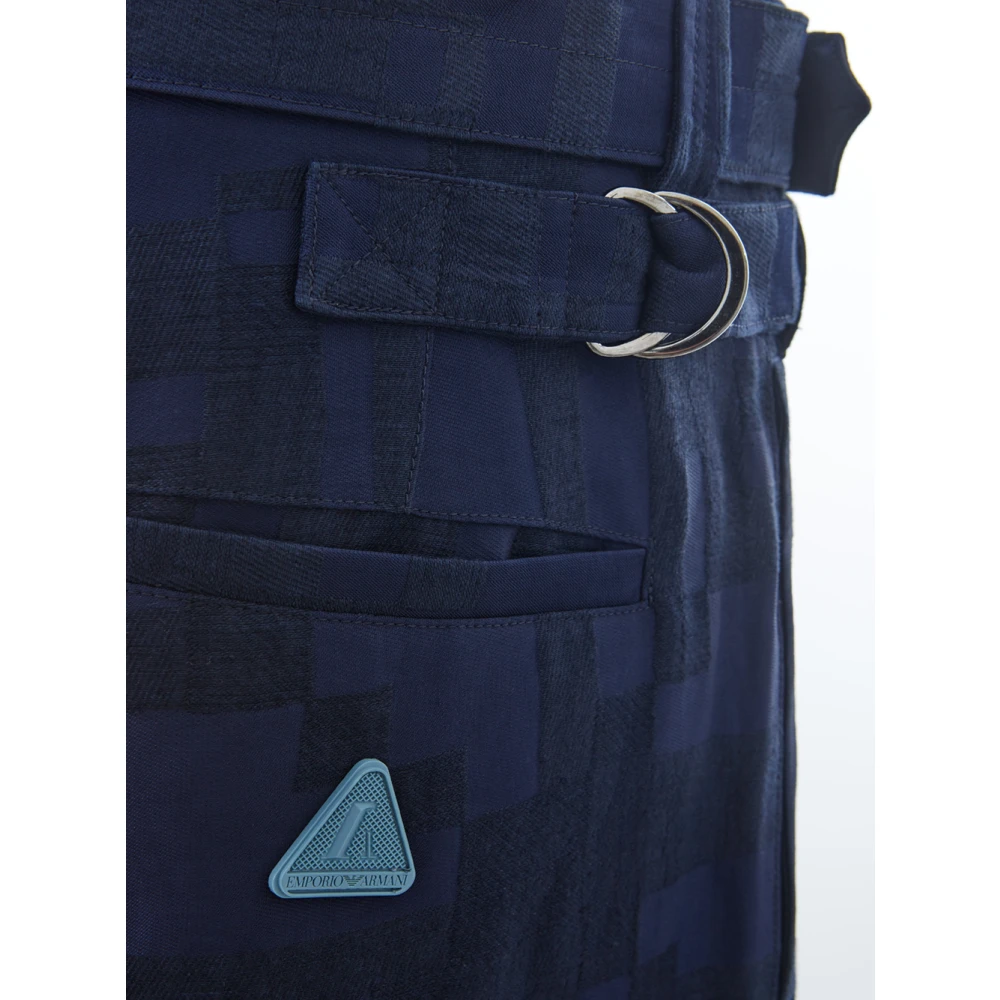 Emporio Armani Relaxed Fit Riem Broek Blue Heren