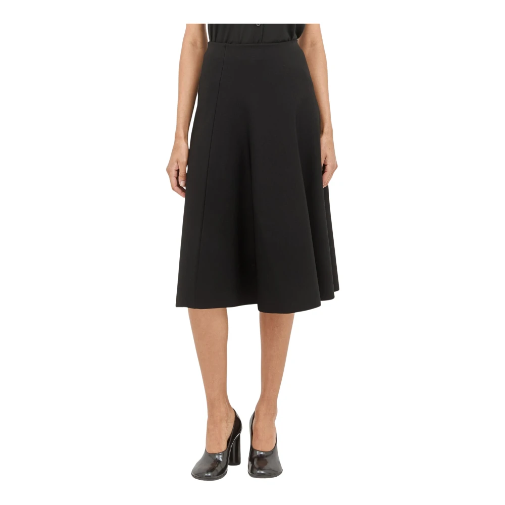 The Row Elastische Taille Midi Rok Black Dames