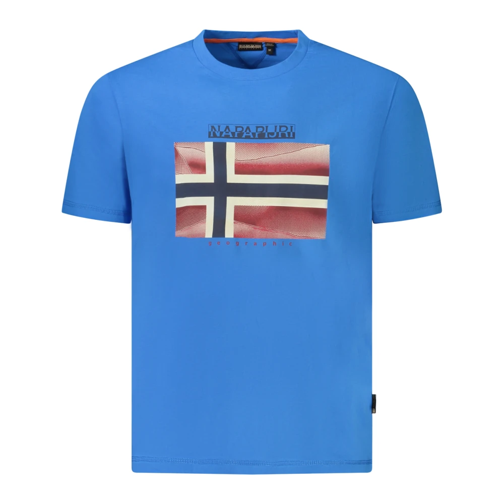 Napapijri Men's Blue T-Shirts, M, Short Sleeve T-Shirt