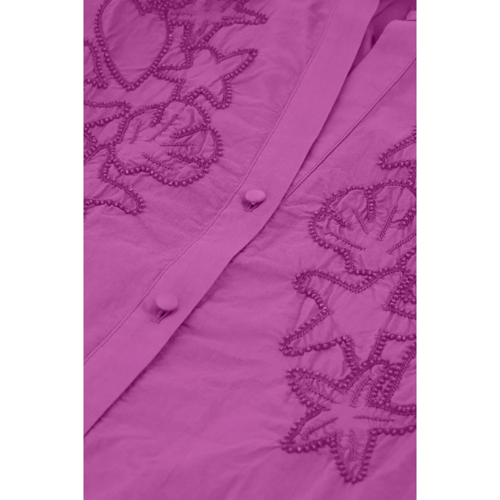 Fabienne Chapot Paarse Sterrenborduurjurk Pink Dames