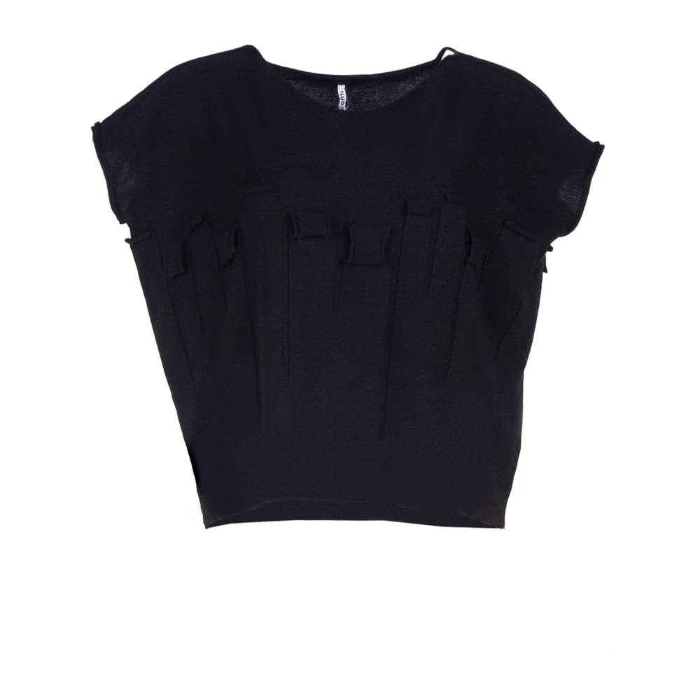 Liviana Conti Zwarte Applicatie Trui Vest Black Dames
