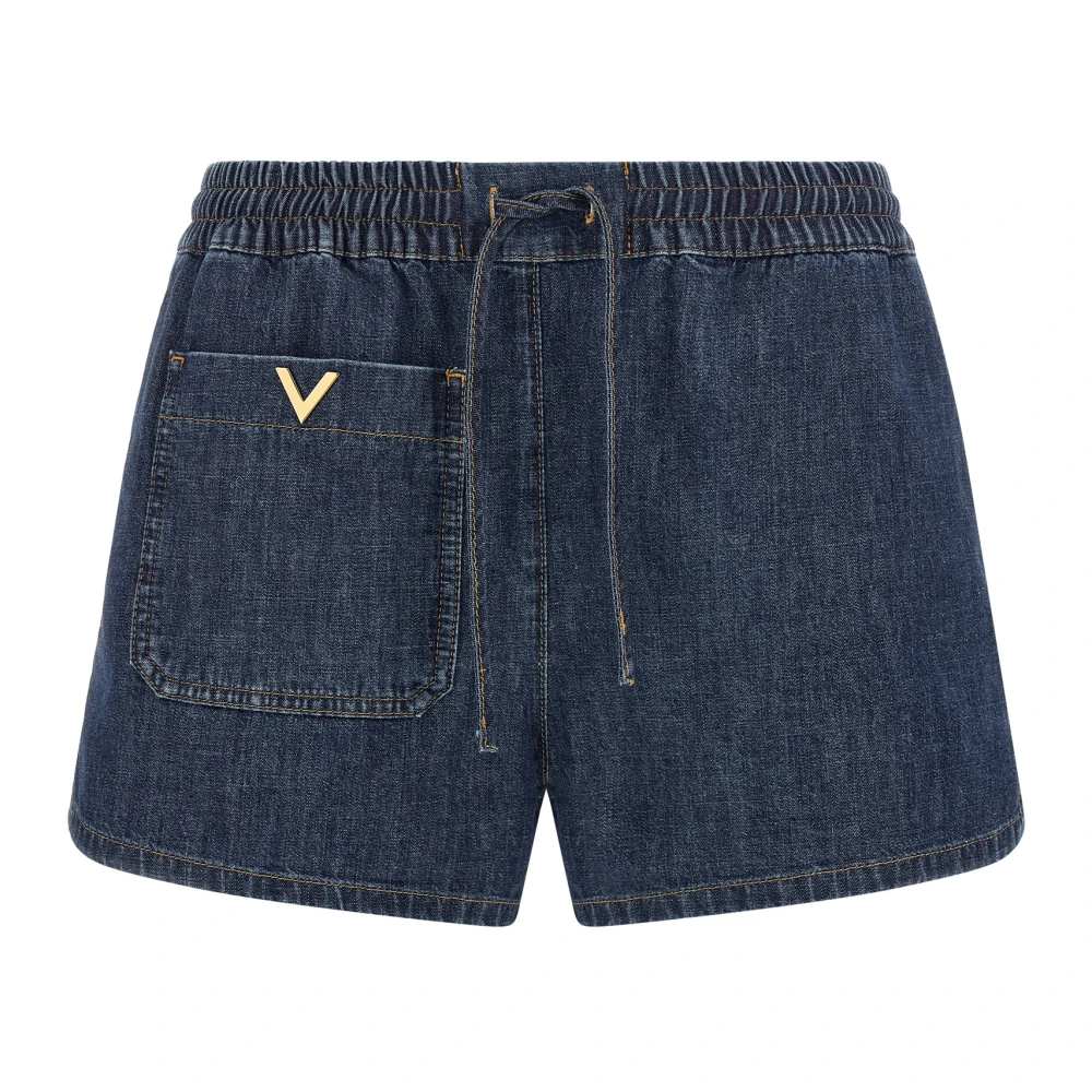 Valentino Garavani Women's Blue Denim Chambray Shorts - Denim Shorts - Xs - Shorts