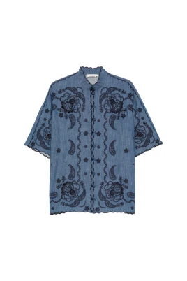 Aster Blus med Volangdetaljer