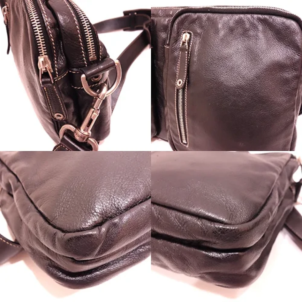 Gucci Vintage Pre-owned Leather crossbody-bags Black Heren