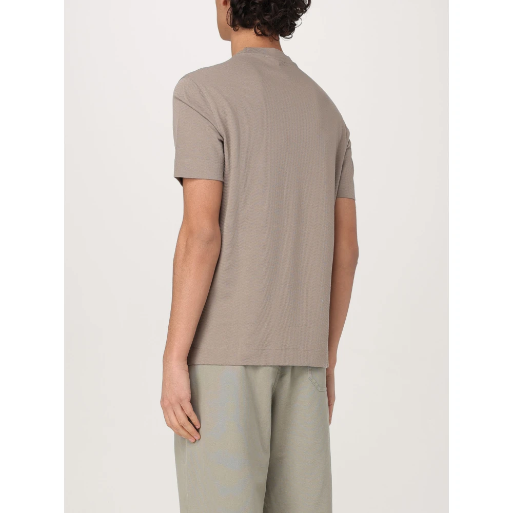 Emporio Armani Casual Katoenen T-Shirt voor Mannen Beige Heren