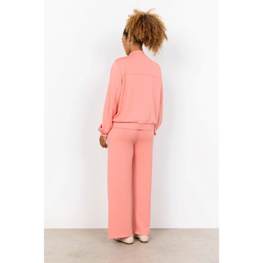 Soyaconcept Zalm Sweat Vest met Mandarin Kraag Pink Dames