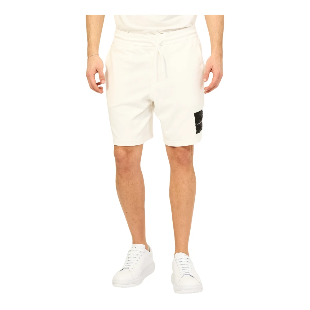 Armani Exchange Organisch Katoen Witte Bermuda Shorts White Heren