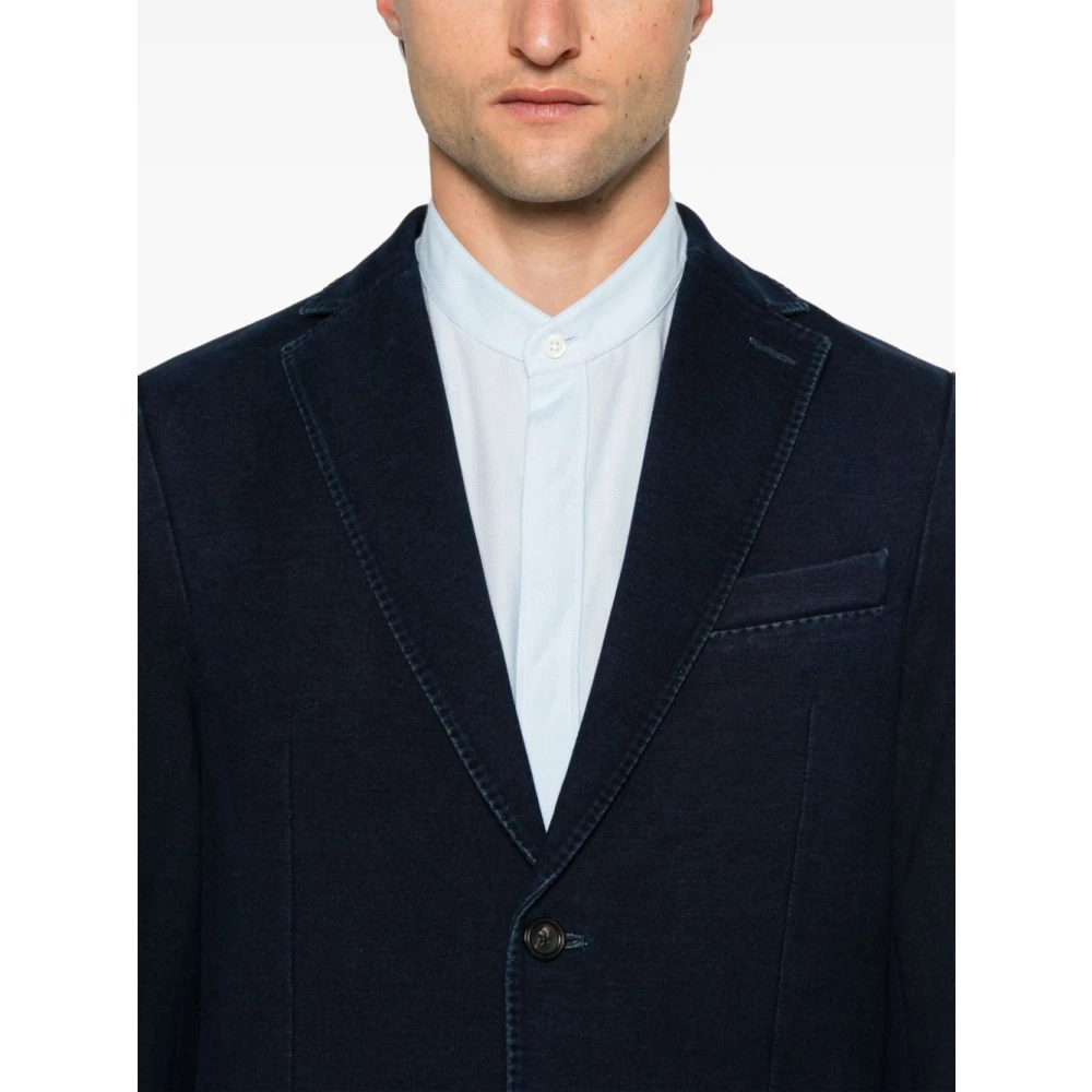 Circolo 1901 Blauwe Katoenen Blazer Heren Buitenkleding Blue Heren