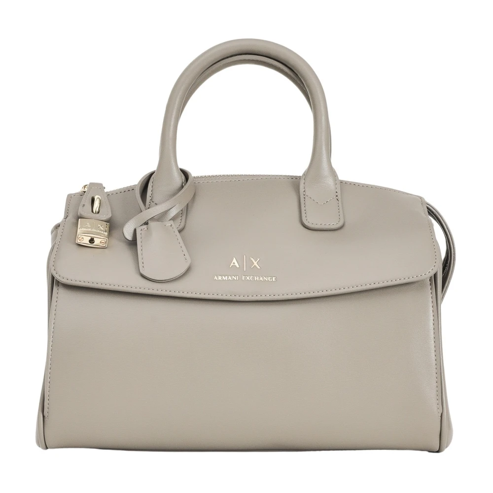 Armani Exchange Women's Gray Geometric Tote Bag In Fango