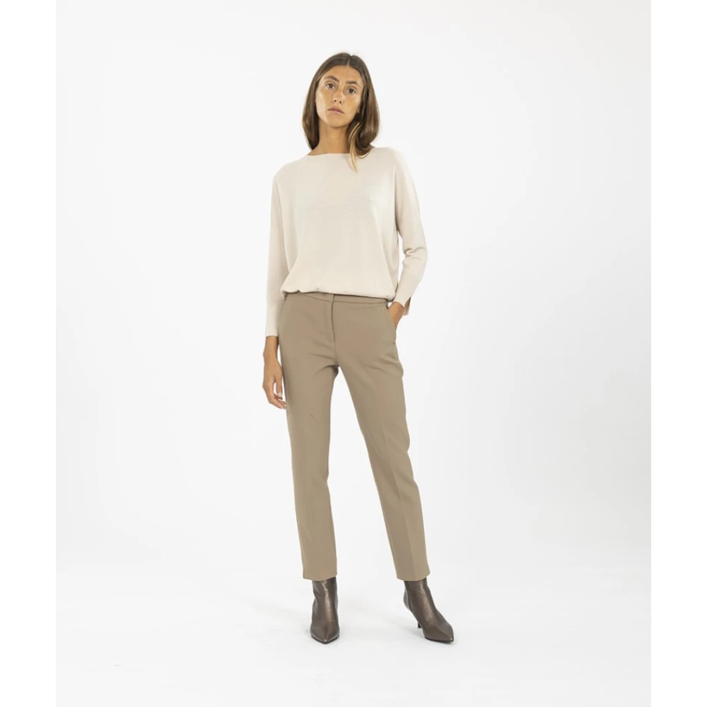 PESERICO Technische sportbroek met brede taille Beige Dames
