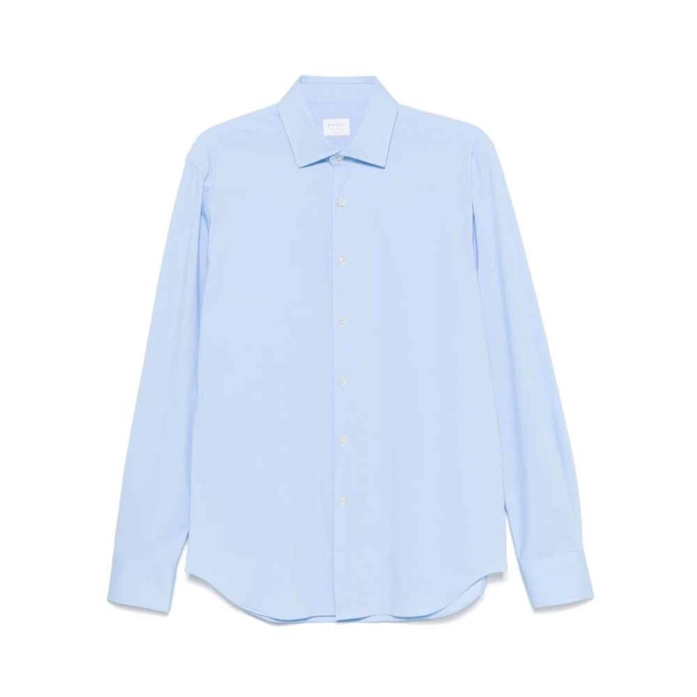 Xacus Blauwe Gestructureerde Knoopshirt Blue Heren