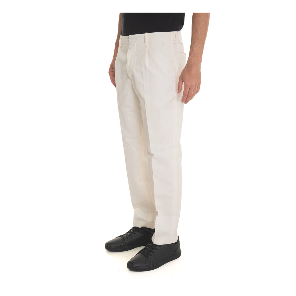 Hindustrie Chino Broek met knoopsluiting Beige Heren