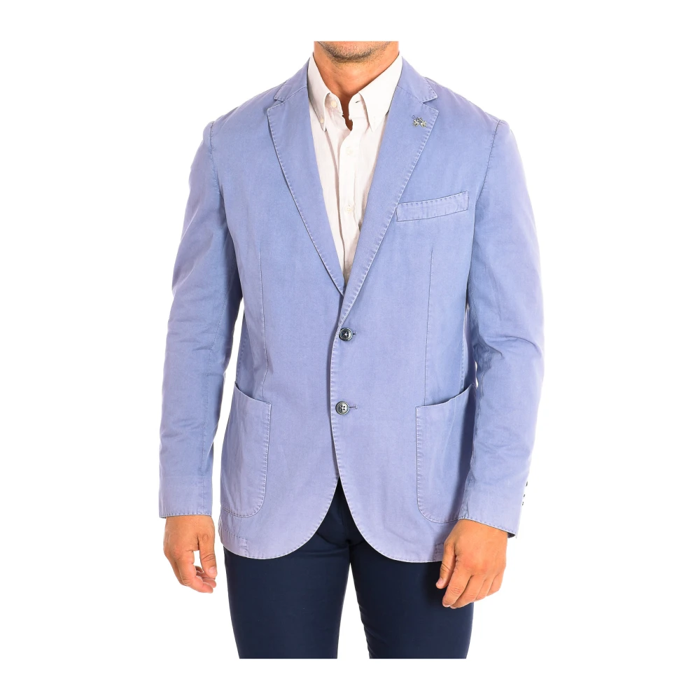 La Martina Men's Blue Long Sleeve Formal Blazer - Blazers - Xl - Suits