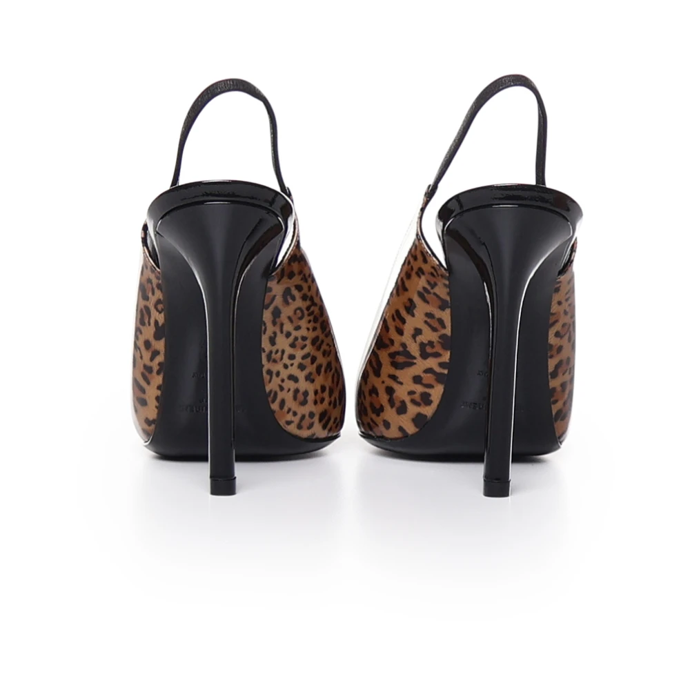 Saint Laurent Bruine Stilettohak met Vierkante Halslijn Brown Dames