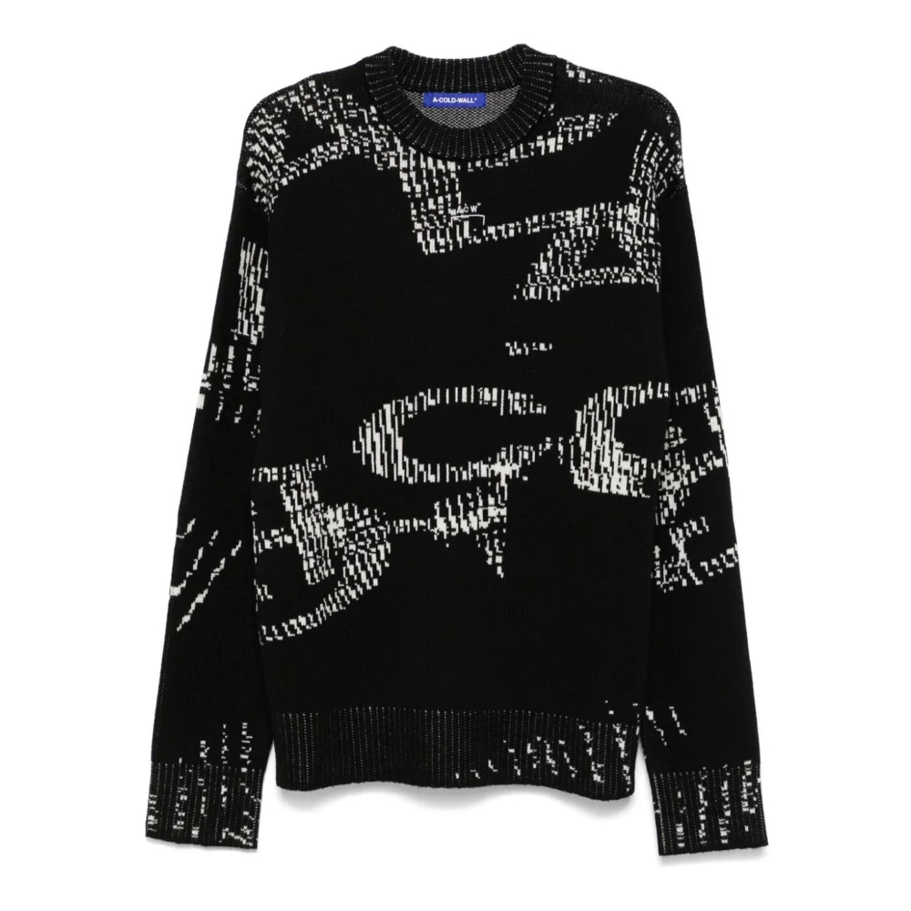A-Cold-Wall Zwarte Wol Jacquard Trui Black Heren