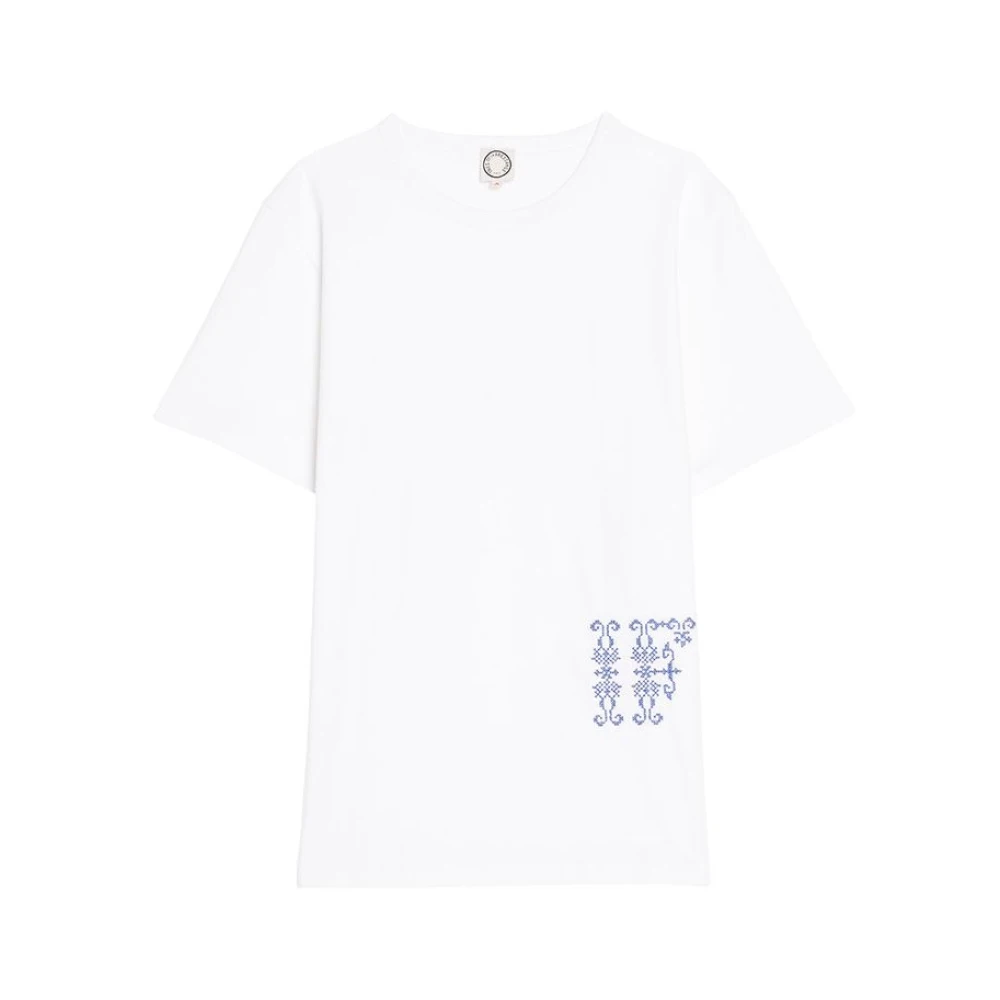 Ines De La Fressange Paris Geborduurd wit T-shirt White Dames