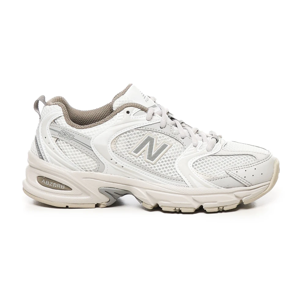 New Balance Vita Beige Sneakers Snörning Gummisula White, Dam