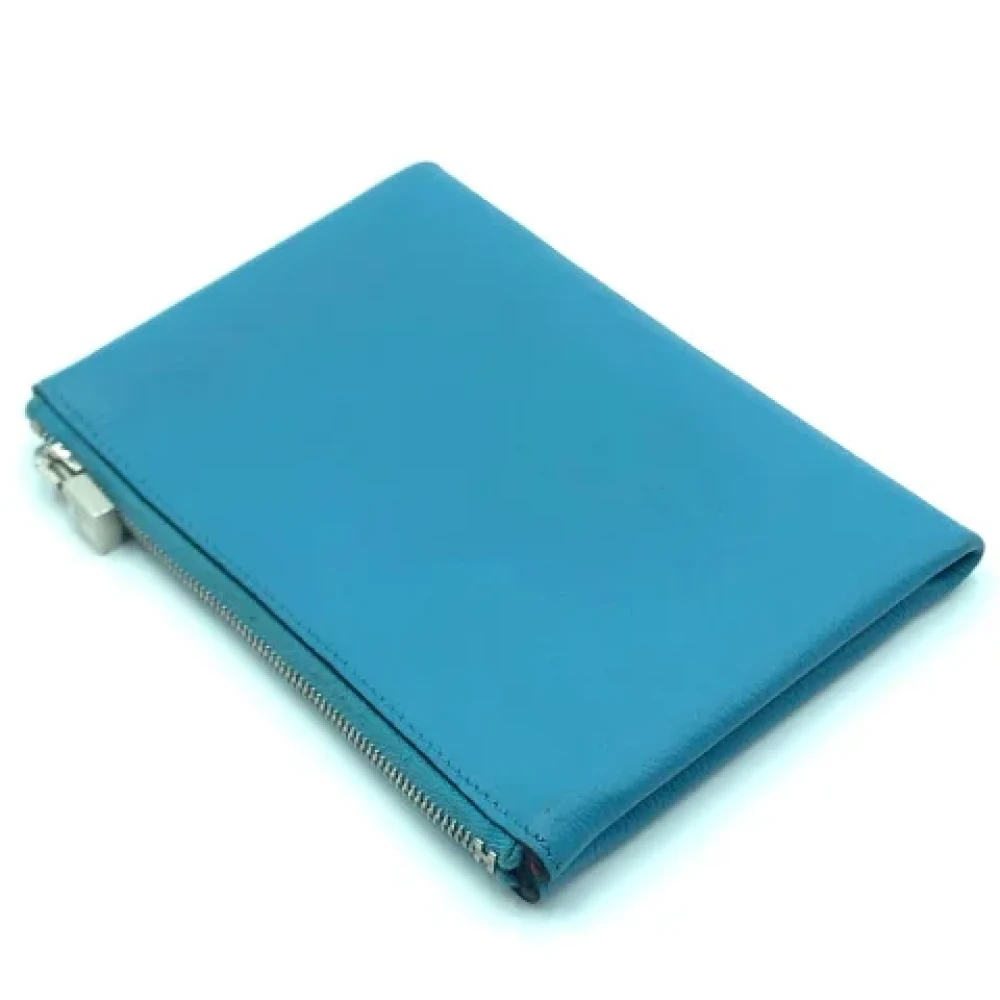 Hermès Vintage Pre-owned Leather pouches Blue Dames