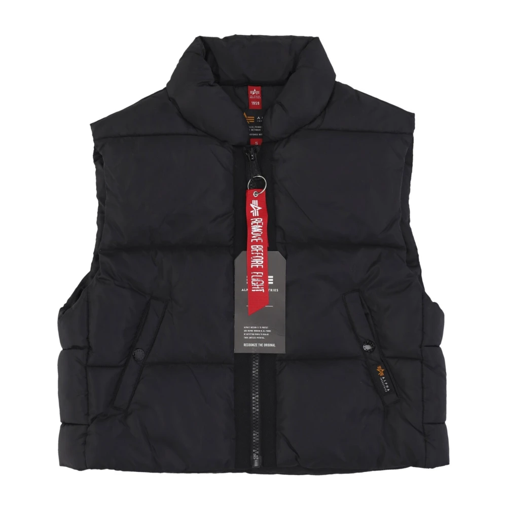 Alpha industries Zwarte Mouwloze Puffer Vest Jas Black Dames