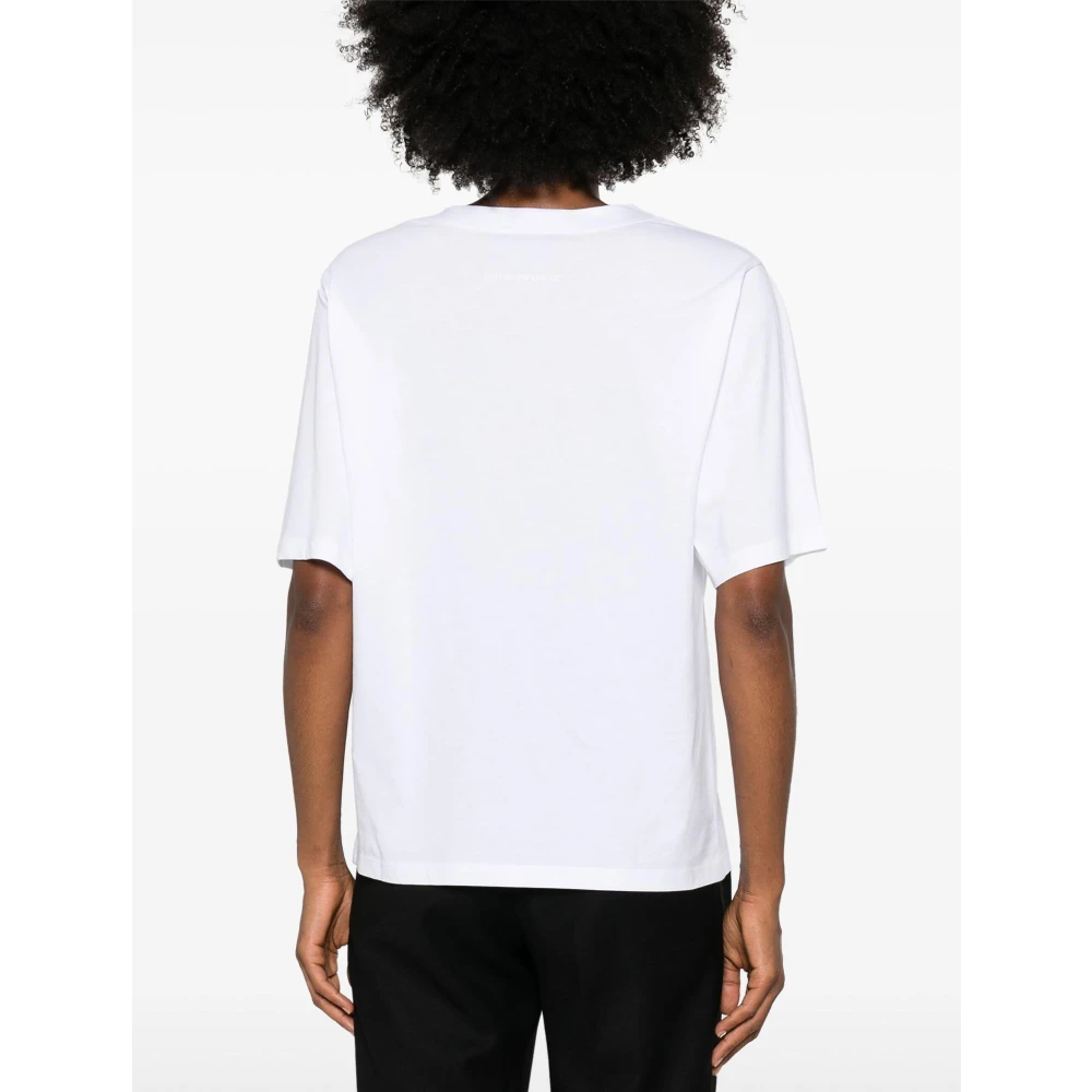 Emporio Armani Geborduurde Logo T-shirts en Polo's White Dames