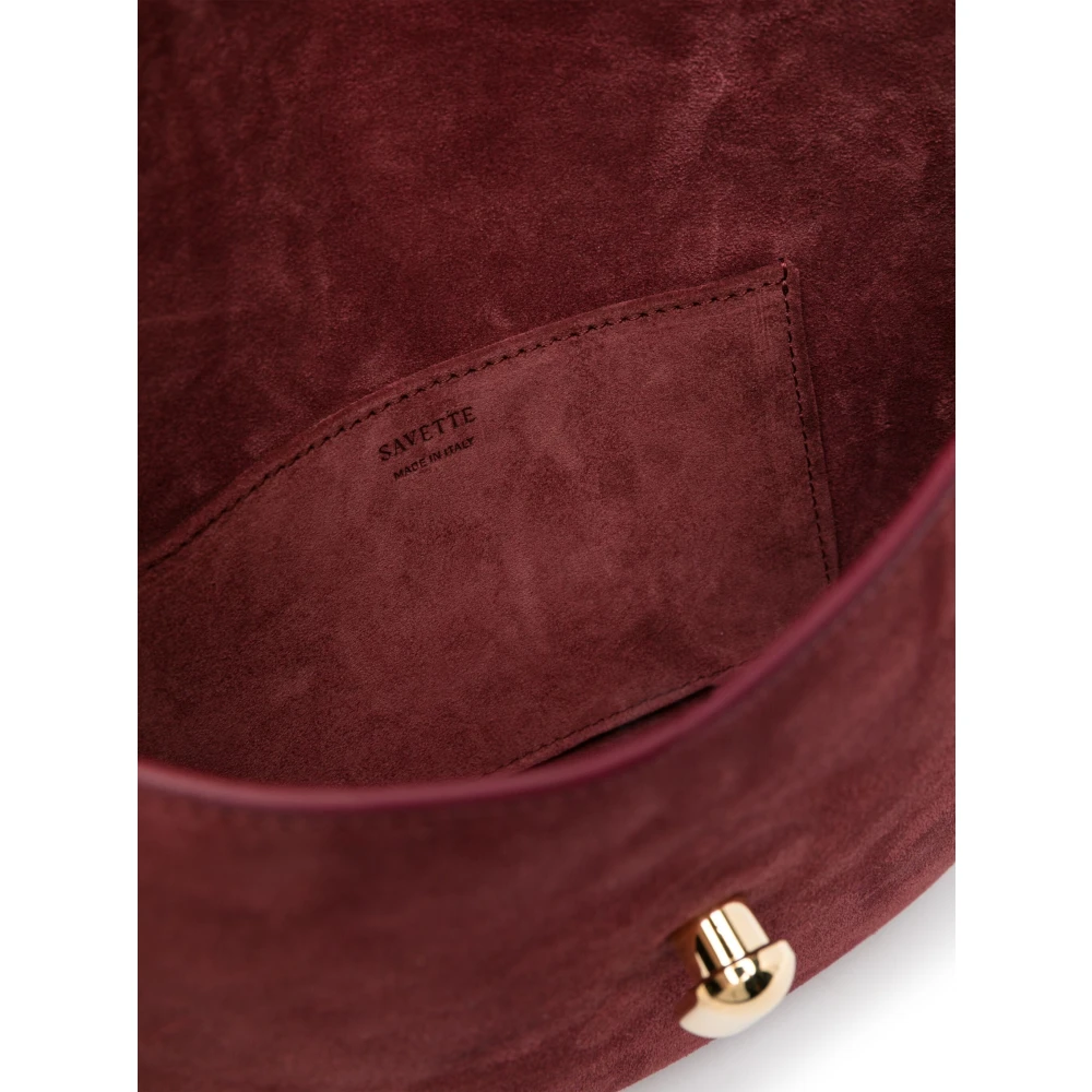 Savette Suede Hobo Tas Red Dames