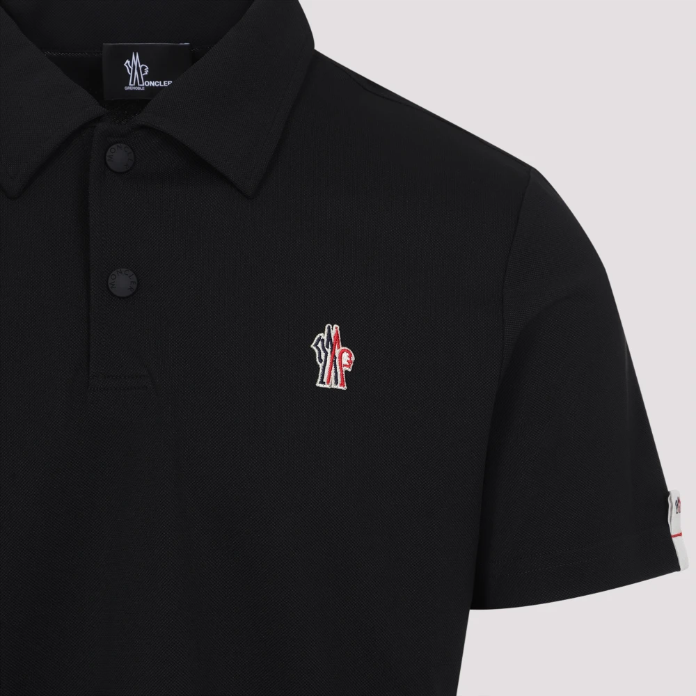 Moncler Zwarte SS Polo Shirt Black Heren