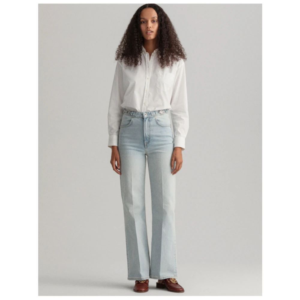 Gant Relaxed Fit Katoenen Poplin Overhemd White Dames