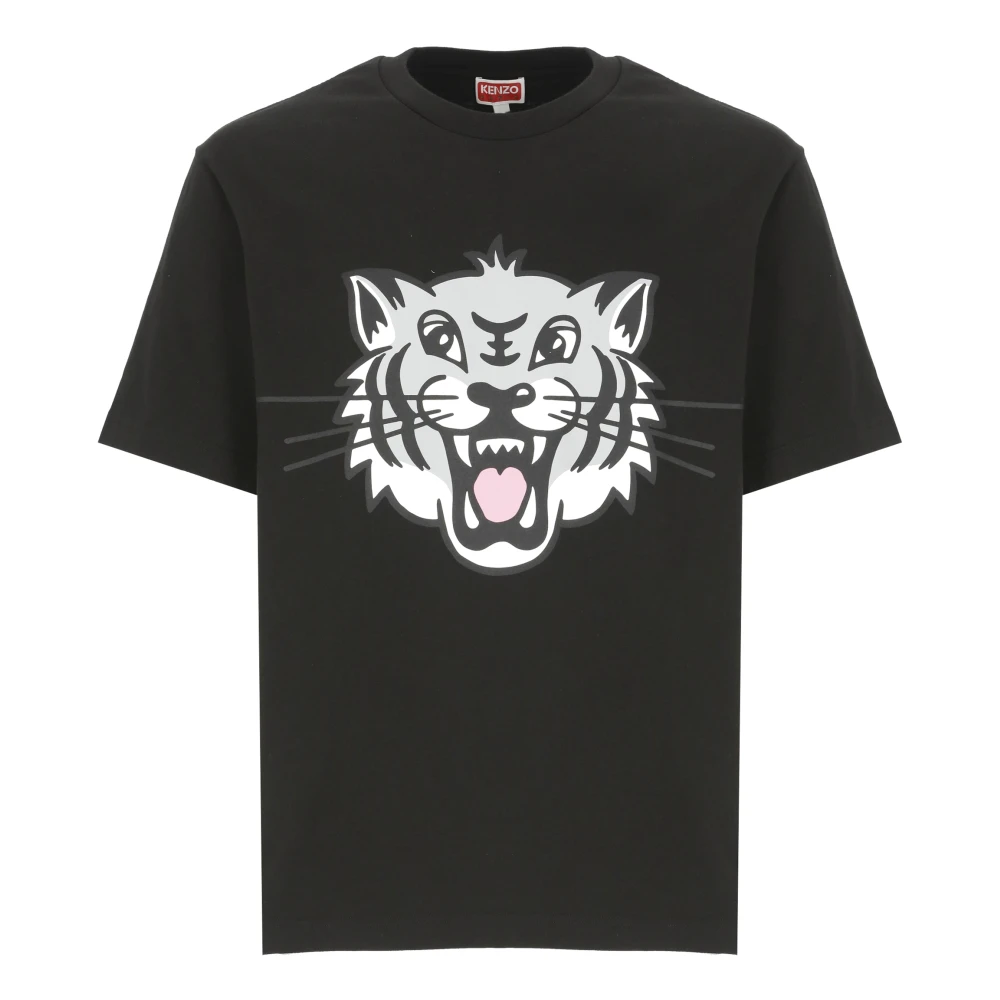 Kenzo Blijde Tijgerprint Katoenen T-shirt Black Heren