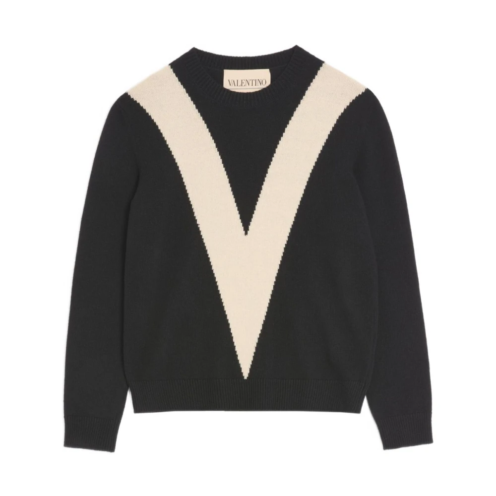Valentino Garavani Men's Black Maglia Girocollo - Round-Neck Knitwear - Xl - Knitwear