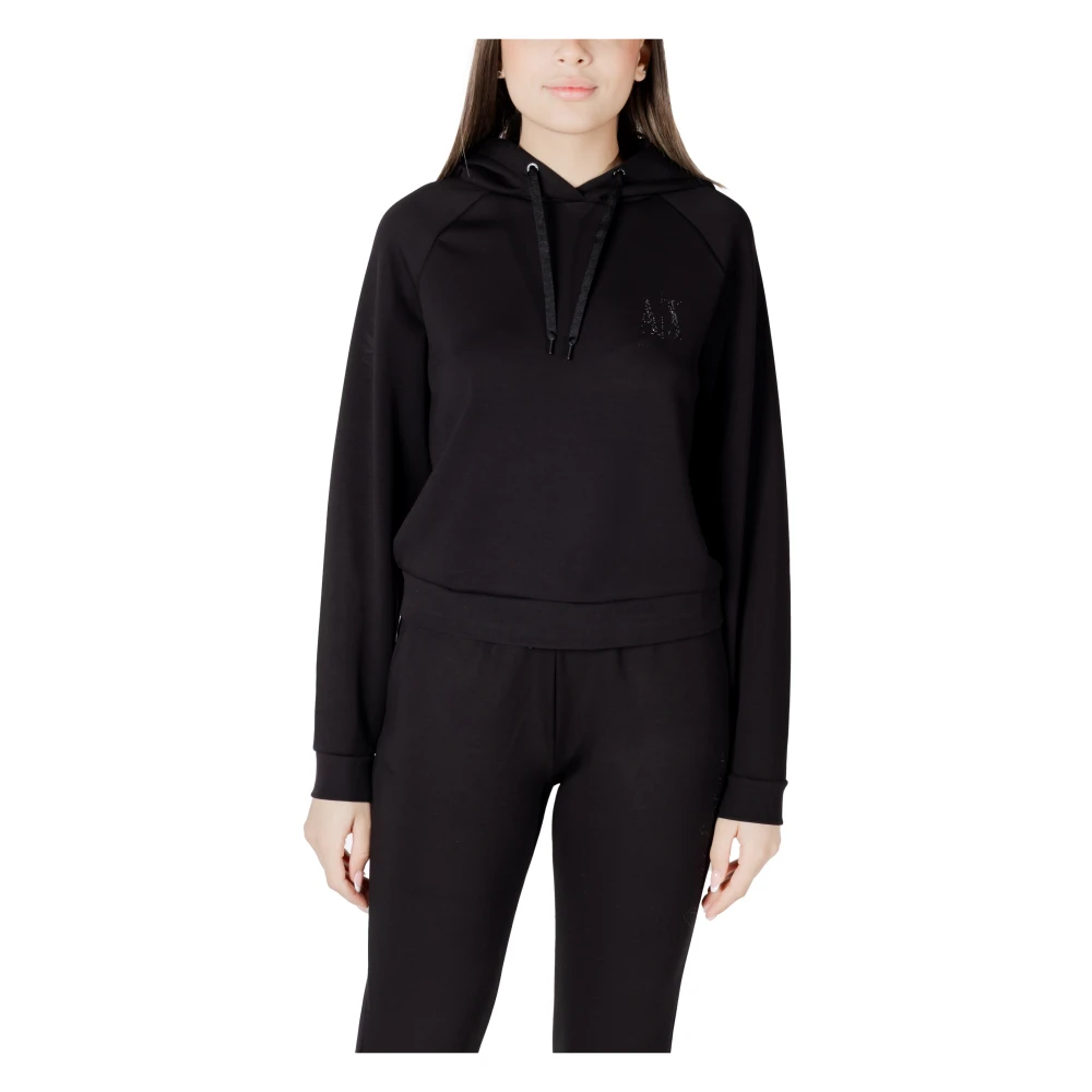 Armani Exchange Women's Black Modern Hoodie For Various Occasions - Hoodies - S - Sweatshirts & Hoodies