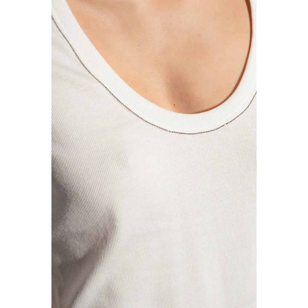 Fabiana Filippi T-shirt met glanzende details White Dames
