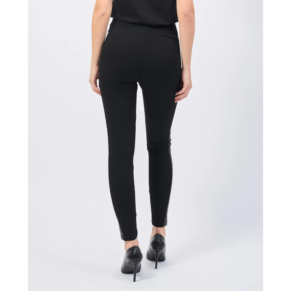 Emporio Armani Zwarte leggings met contrastband Black Dames