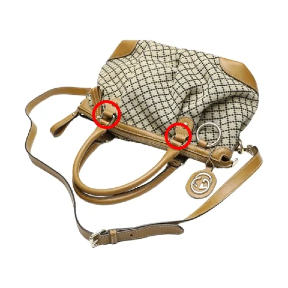 Gucci Vintage Pre-owned Canvas gucci-bags Beige Dames